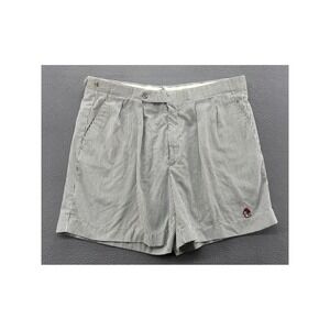 VTG Divots Golf Shorts Mens 38 Blue White Seersucker Stripe UGA Bulldogs Pleated